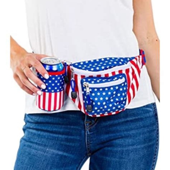 Patriotic Fanny Pack with Drink Holder - Picture 1 of 5